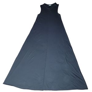 Zara Small Short Sleeve Black Long Maxi Dress